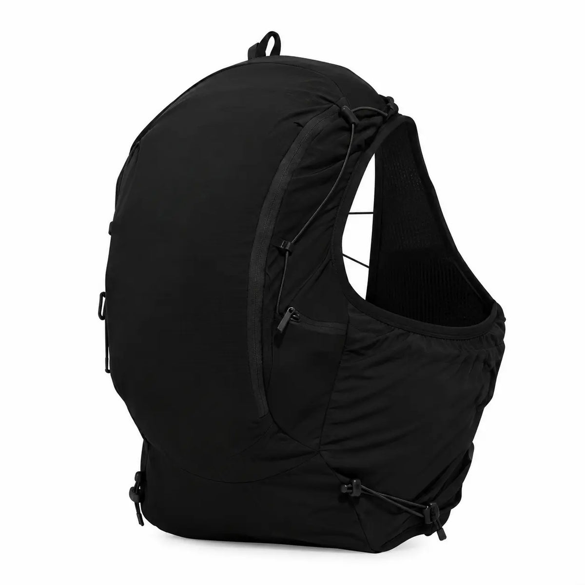 Gilet d'hydratation running 5L de couleur noir vue de derriere de 3/4