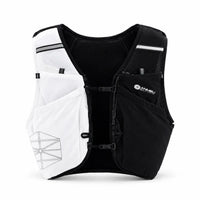 gilet d'hydratation 12L de couleur noir et blanc vue de face 