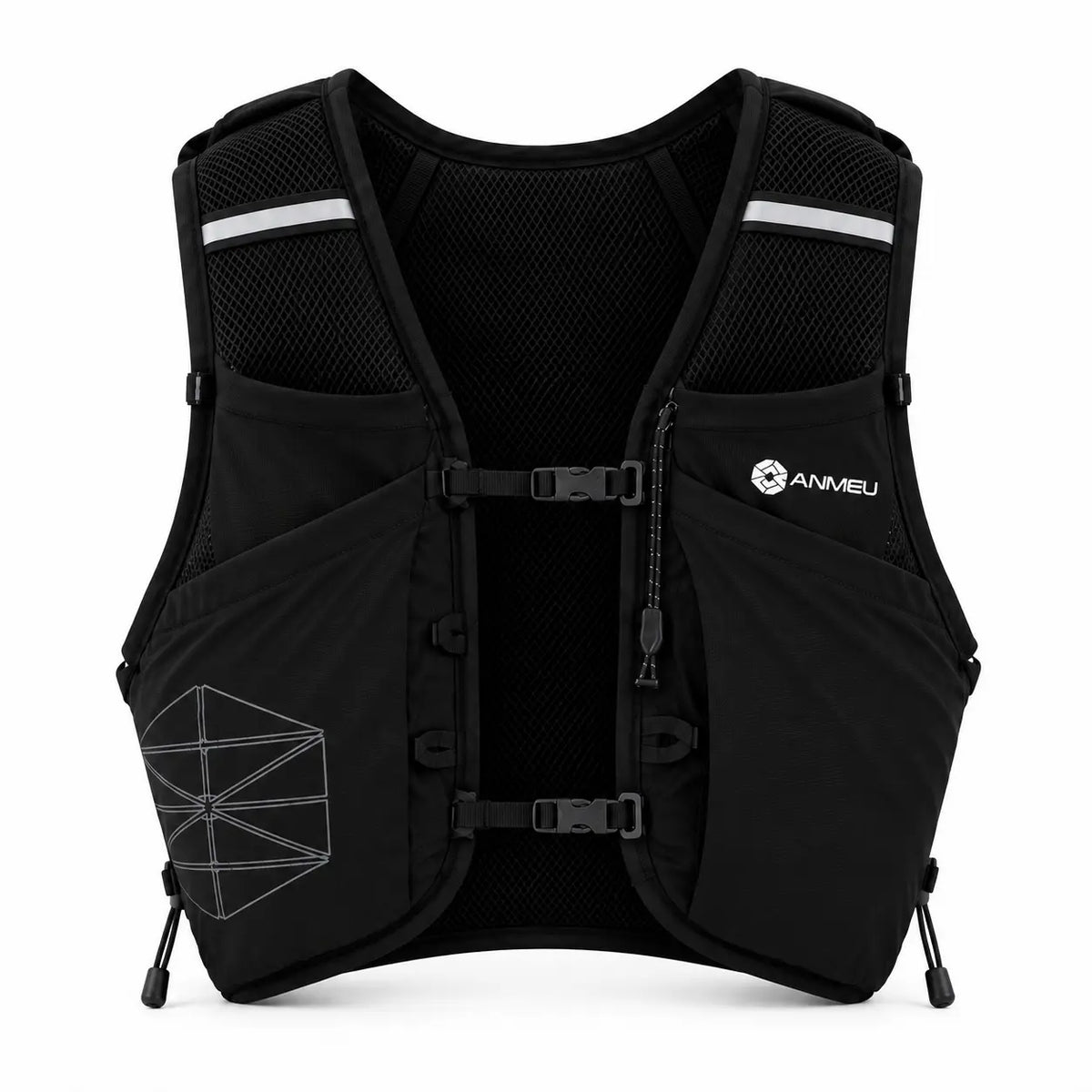 gilet d'hydratation 12L de couleur noir vue de face 