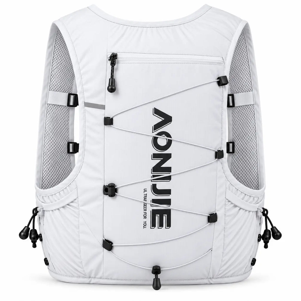 sac trail 10L porte baton de couleur blanc vue de derriere 