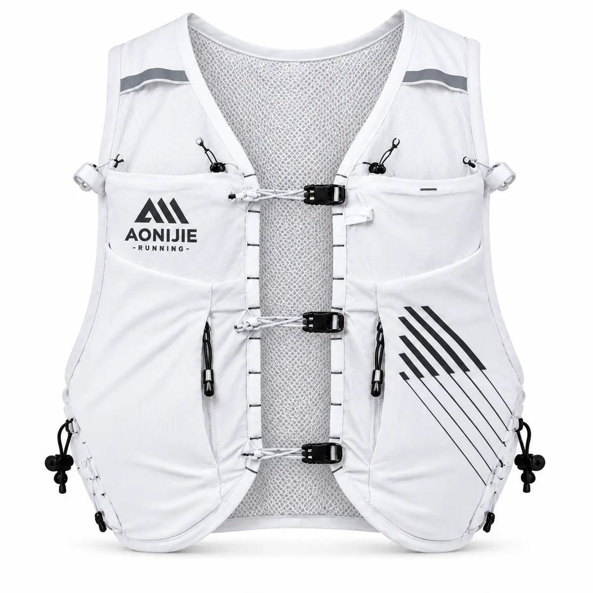 sac trail 10L porte baton de couleur blanc vue de face 