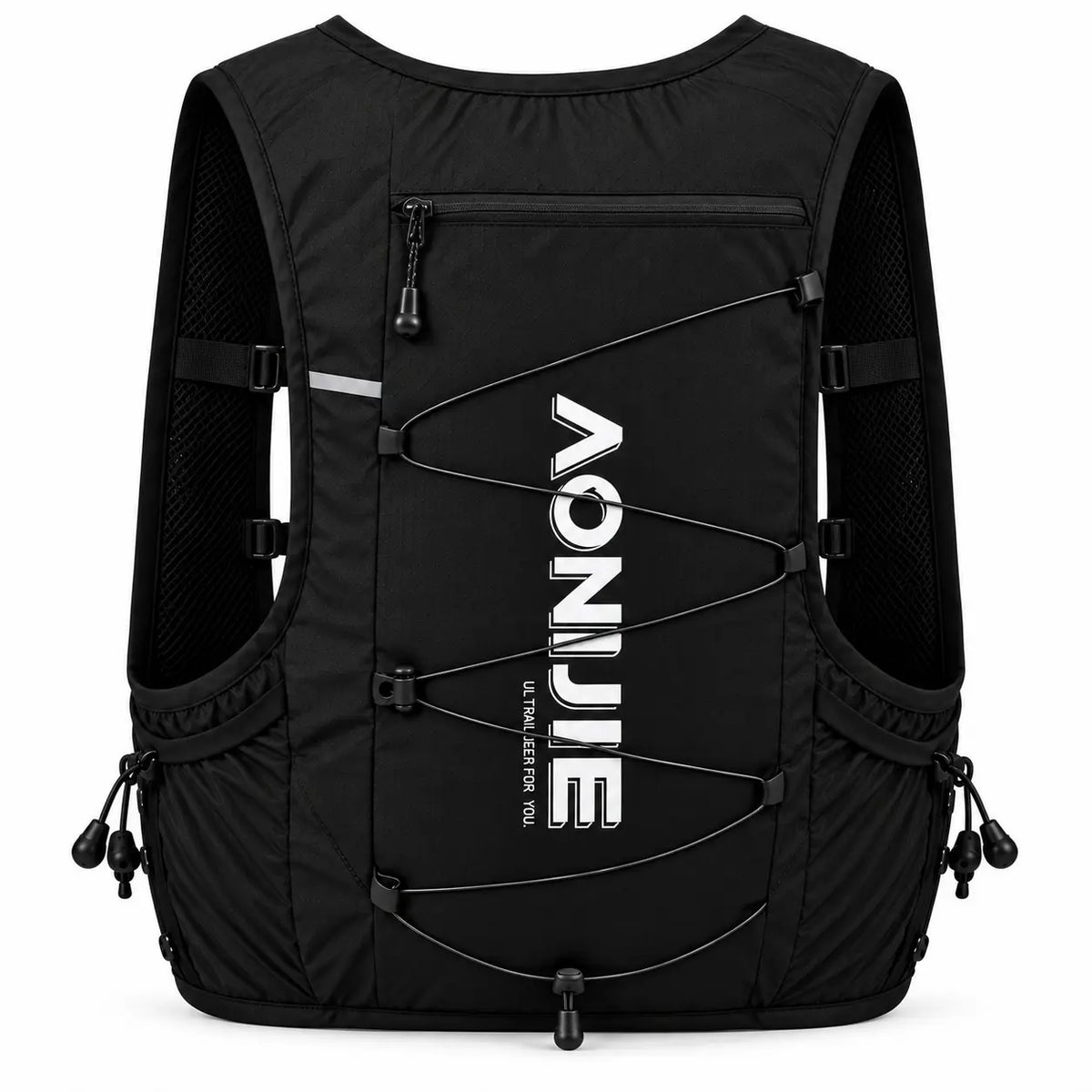 sac trail 10L porte baton de couleur noir vue de derriere 
