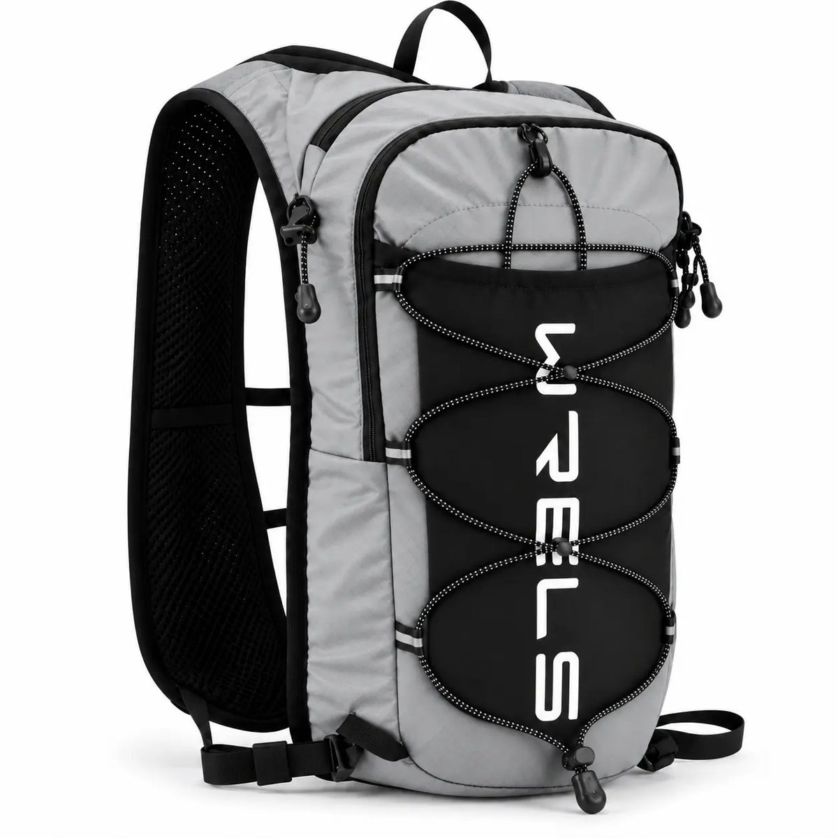 sac trail 10L multi-points de couleur gris vue de derriere en 3/4