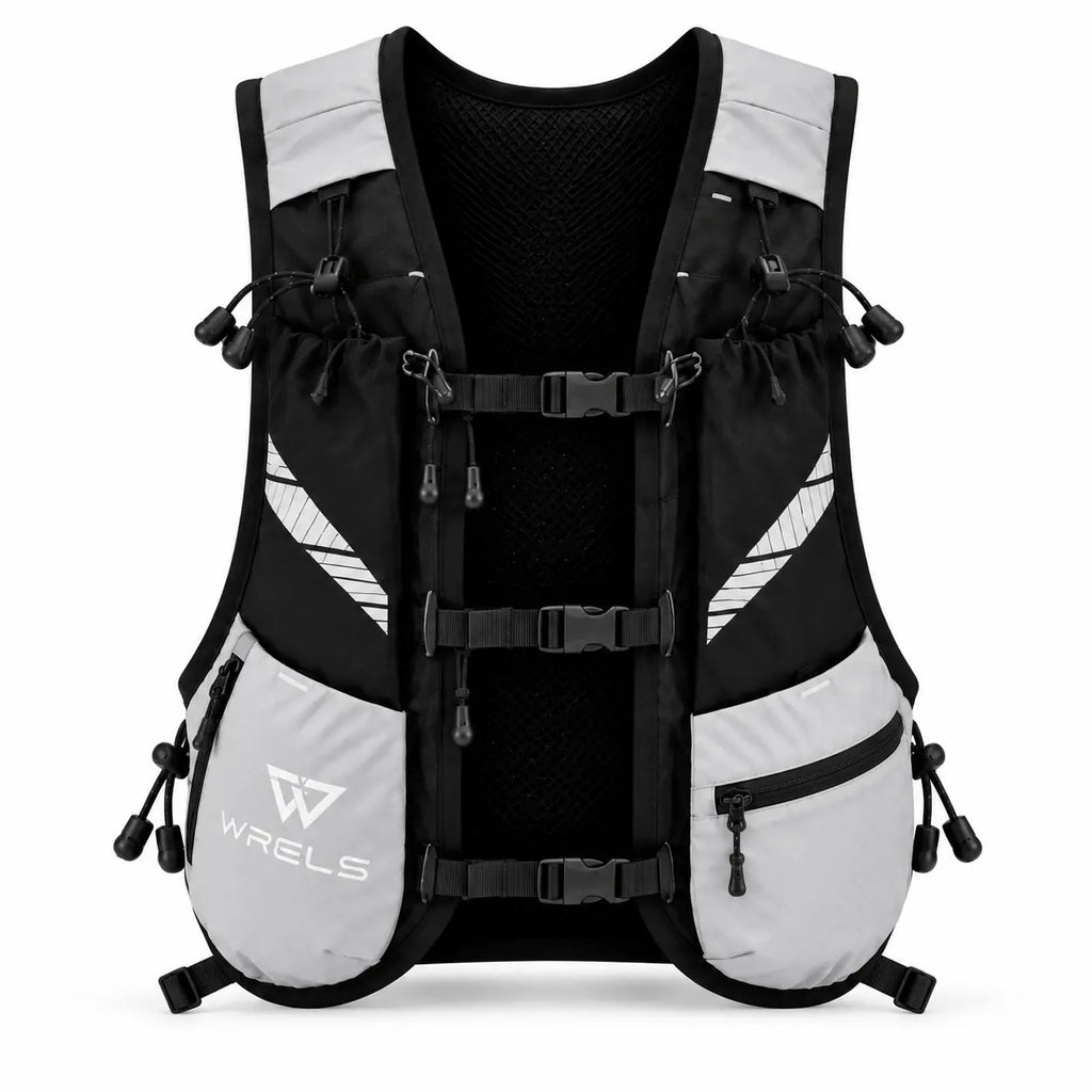 sac trail 10L multi-points de couleur gris vue de face 