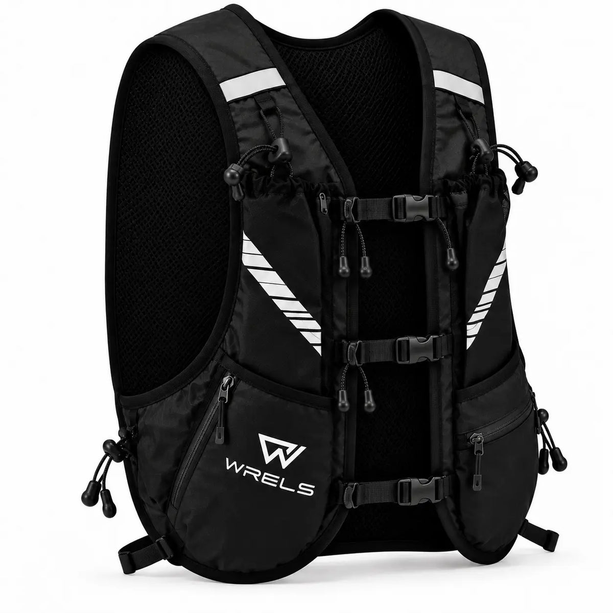sac trail 10L multi-points noire vue de face en 3/4