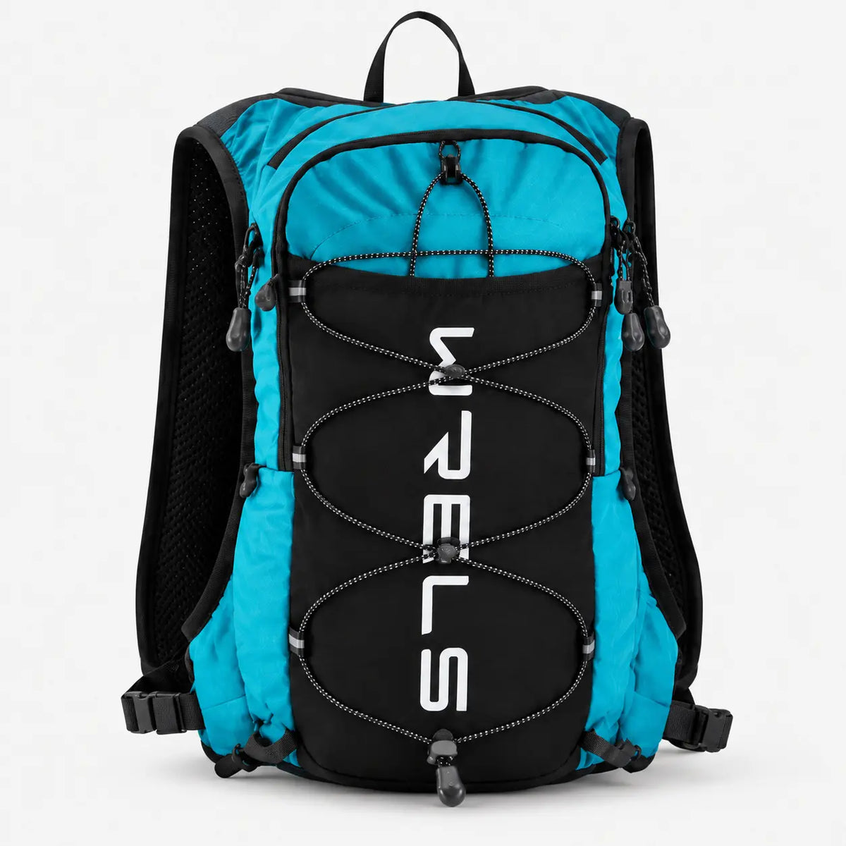 sac trail 10L multi-points de couleur bleu vue de derriere