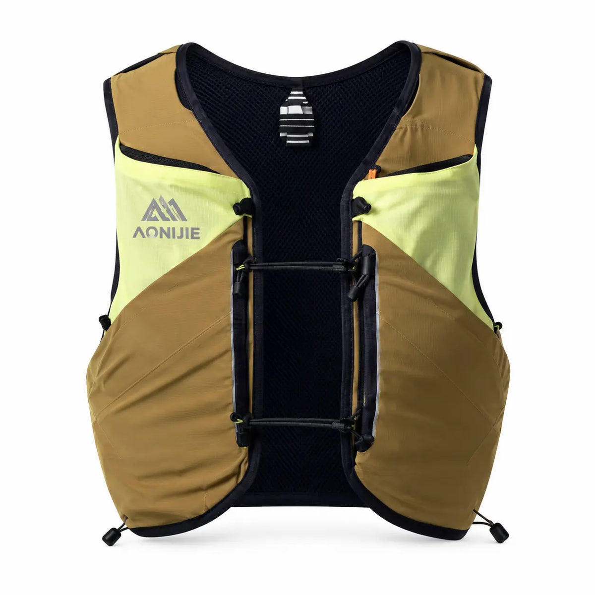 sac ultra trail 12L de couleur jaune vue de  face 